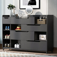 7-Shelf Shoe Cabinet With 5 Drawers, Modern Shoe Storage Organizer Cabinet For Entryway, Hallway, Living Room