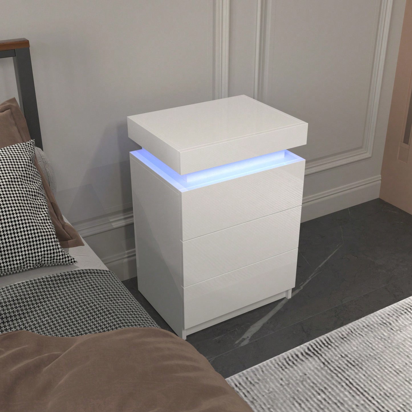 Modern Multi-Colour LED Night Table Bedside Tables For Bedroom, Living Room