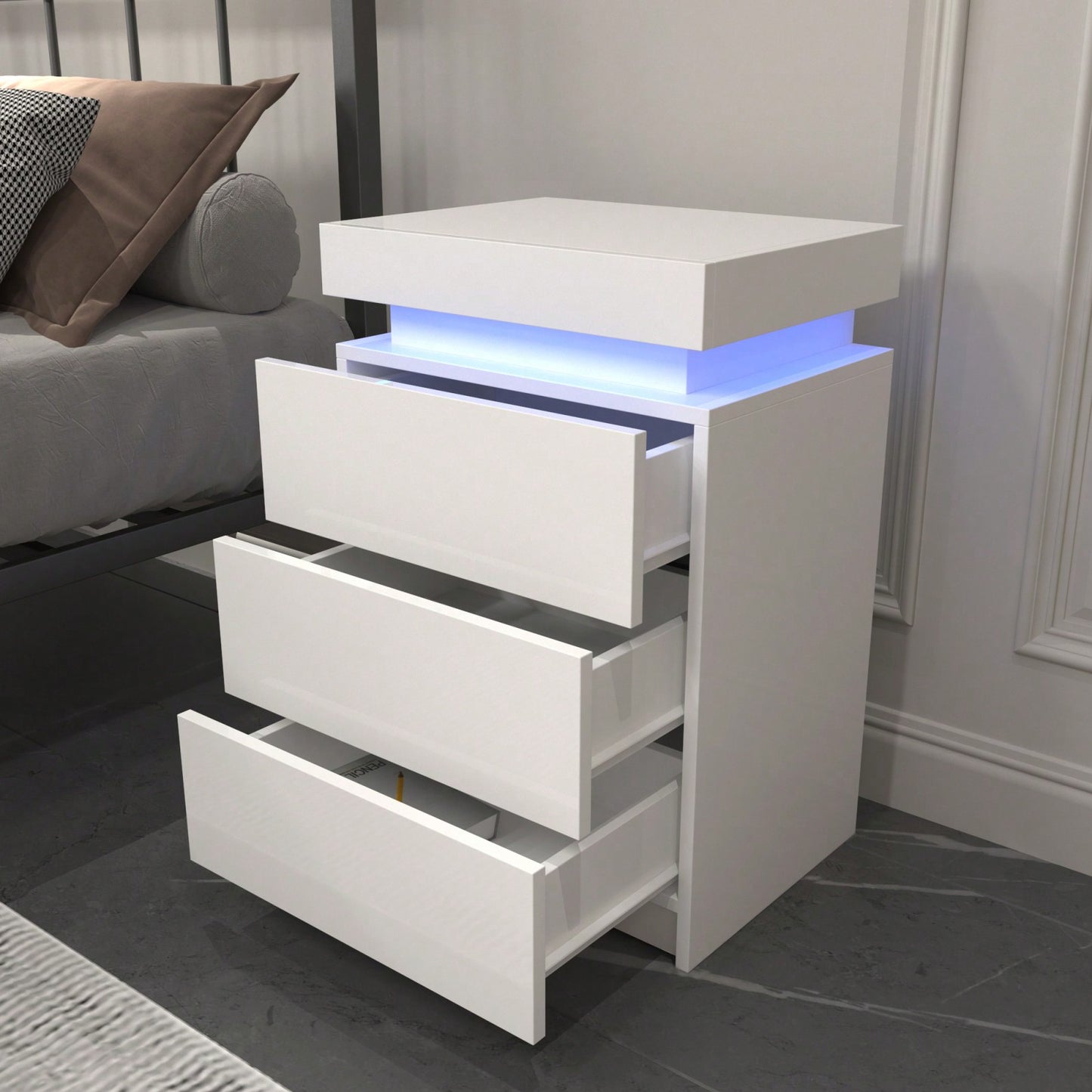 Modern Multi-Colour LED Night Table Bedside Tables For Bedroom, Living Room