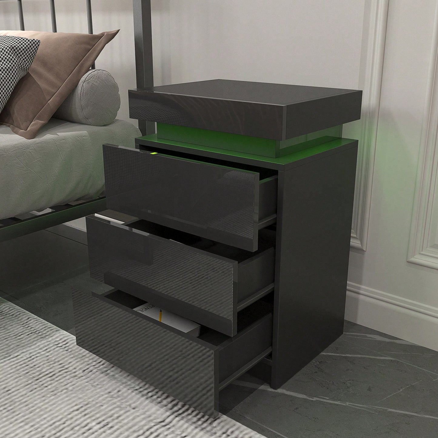 Modern Multi-Colour LED Night Table Bedside Tables For Bedroom, Living Room