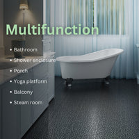 Black Interlocking Deck Tiles 12x12 Inch Waterproof Anti-Slip Outdoor Flooring Pack of 24 for Shower Balcony Porch