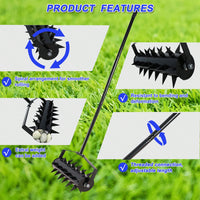 Lawn Aerator Tool, Upgraded Heavy Duty Aerator Lawn Soil Penetrator Spikes, For Garden Grass Patio Yard