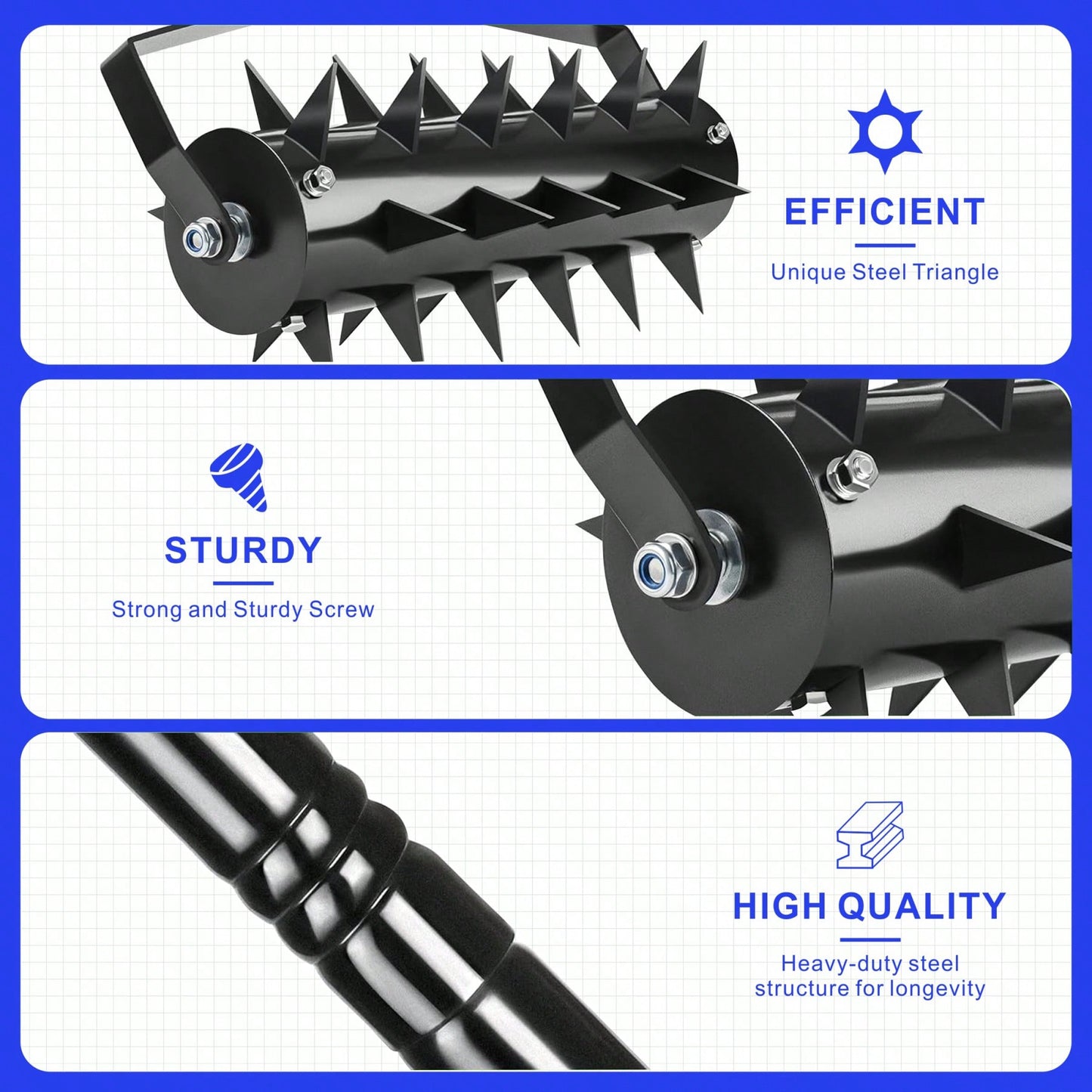 Lawn Aerator Tool, Upgraded Heavy Duty Aerator Lawn Soil Penetrator Spikes, For Garden Grass Patio Yard