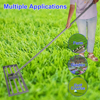 79.5'' Long Handle Heavy Duty Lawn Leveling Rake For Garden Backyard Farmland Golf Course Compost Sand Leveling