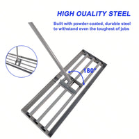 79.5'' Long Handle Heavy Duty Lawn Leveling Rake For Garden Backyard Farmland Golf Course Compost Sand Leveling