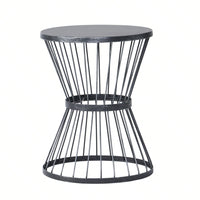 Sleek Hourglass Outdoor Side Table for Drinks and Snacks - Weather-Resistant Patio End Table for Backyard Poolside Balcony