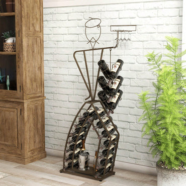 Elegant Rustic Wine Rack with Ample Storage for Home Bar Kitchen or Dining Room