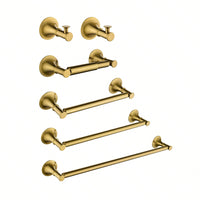 6-Piece Wall Mounted Bathroom Hardware Set with Corrosion-Resistant Finish for Towel Bars and Organization