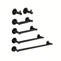 6-Piece Wall Mounted Bathroom Hardware Set with Corrosion-Resistant Finish for Towel Bars and Organization