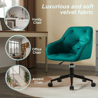 Elegant Velvet Office Chair With Wheels