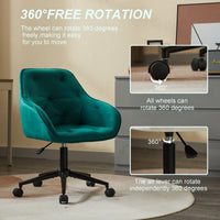 Elegant Velvet Office Chair With Wheels