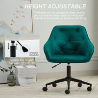 Elegant Velvet Office Chair With Wheels