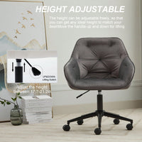 Elegant Velvet Office Chair With Wheels