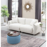 Round Ottoman Set With Storage, 2 In 1 Combination