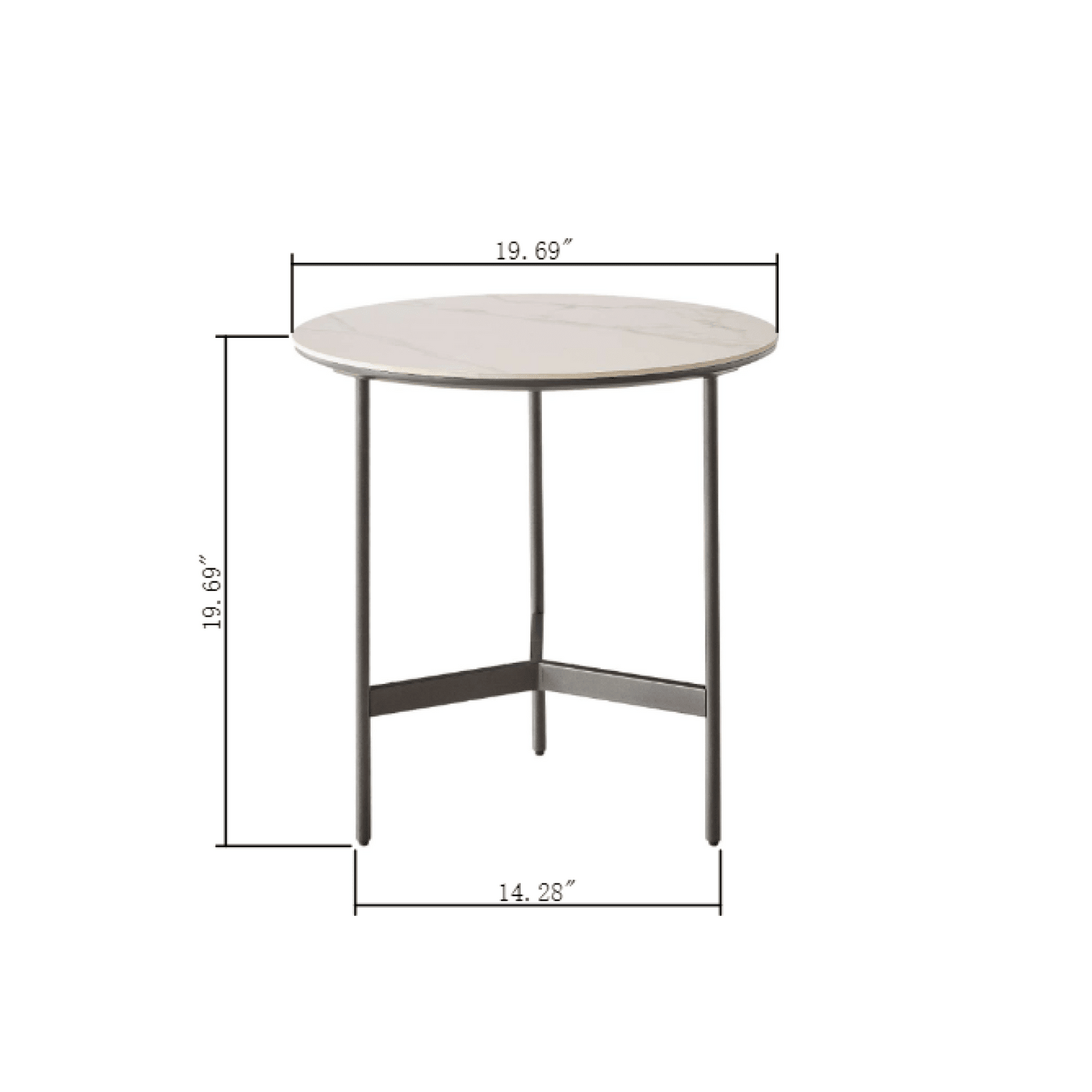 Small Round Black Metal Accent Table for Living Room Bedroom or Balcony Plant Stand