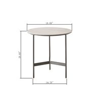 Small Round Black Metal Accent Table for Living Room Bedroom or Balcony Plant Stand