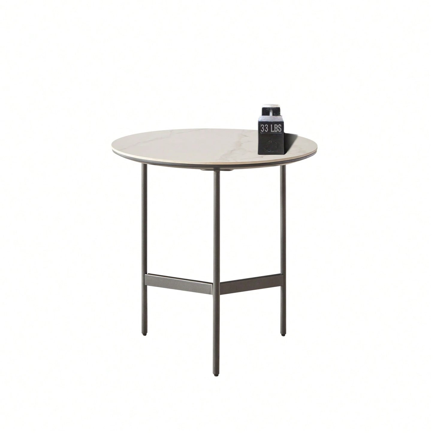 Small Round Black Metal Accent Table for Living Room Bedroom or Balcony Plant Stand