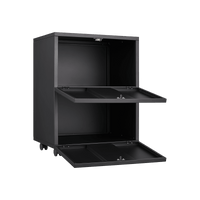 Mobile File Cabinet With Printer Stand - 2-Door Steel Copier Cabinet With 360° Wheels