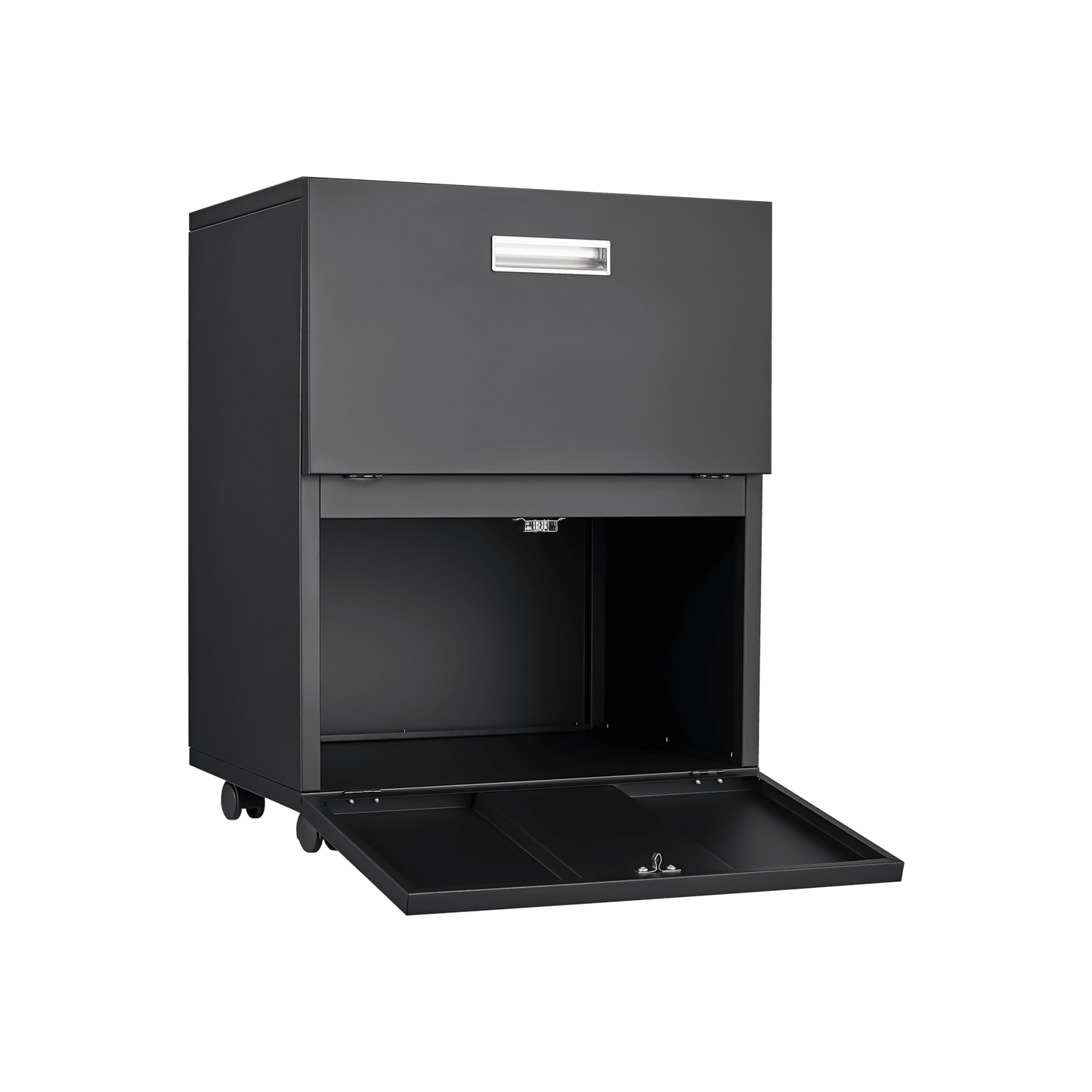 Mobile File Cabinet With Printer Stand - 2-Door Steel Copier Cabinet With 360° Wheels