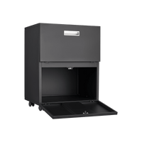 Mobile File Cabinet With Printer Stand - 2-Door Steel Copier Cabinet With 360° Wheels