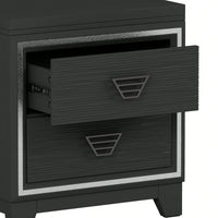 Elegant Nightstand With Metal Handles And Sparkling Decoration – 2 Drawers For Bedroom And Living Room