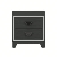 Elegant Nightstand With Metal Handles And Sparkling Decoration – 2 Drawers For Bedroom And Living Room