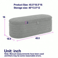 Welike 45.5-Inch Upholstered Storage Ottoman Bench