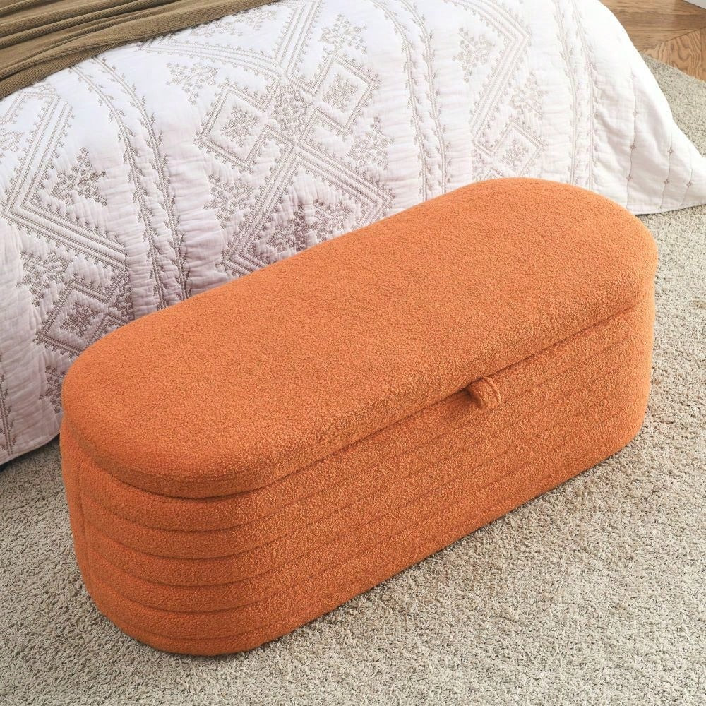 Welike 45.5-Inch Upholstered Storage Ottoman Bench