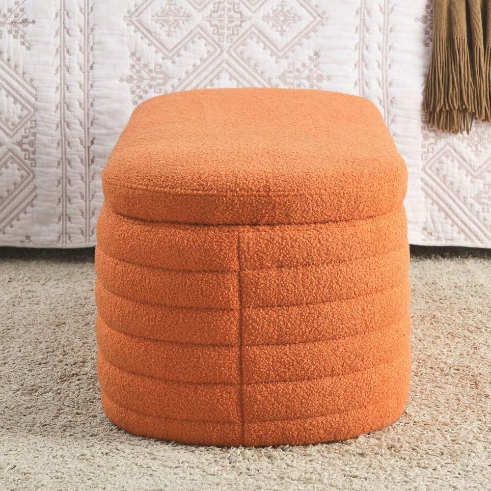 Welike 45.5-Inch Upholstered Storage Ottoman Bench