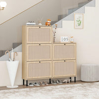 5 Door Shoe Rack, Freestanding Modern Shoe Storage Cabinet, For Entryway
