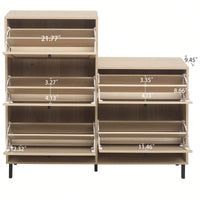5 Door Shoe Rack, Freestanding Modern Shoe Storage Cabinet, For Entryway