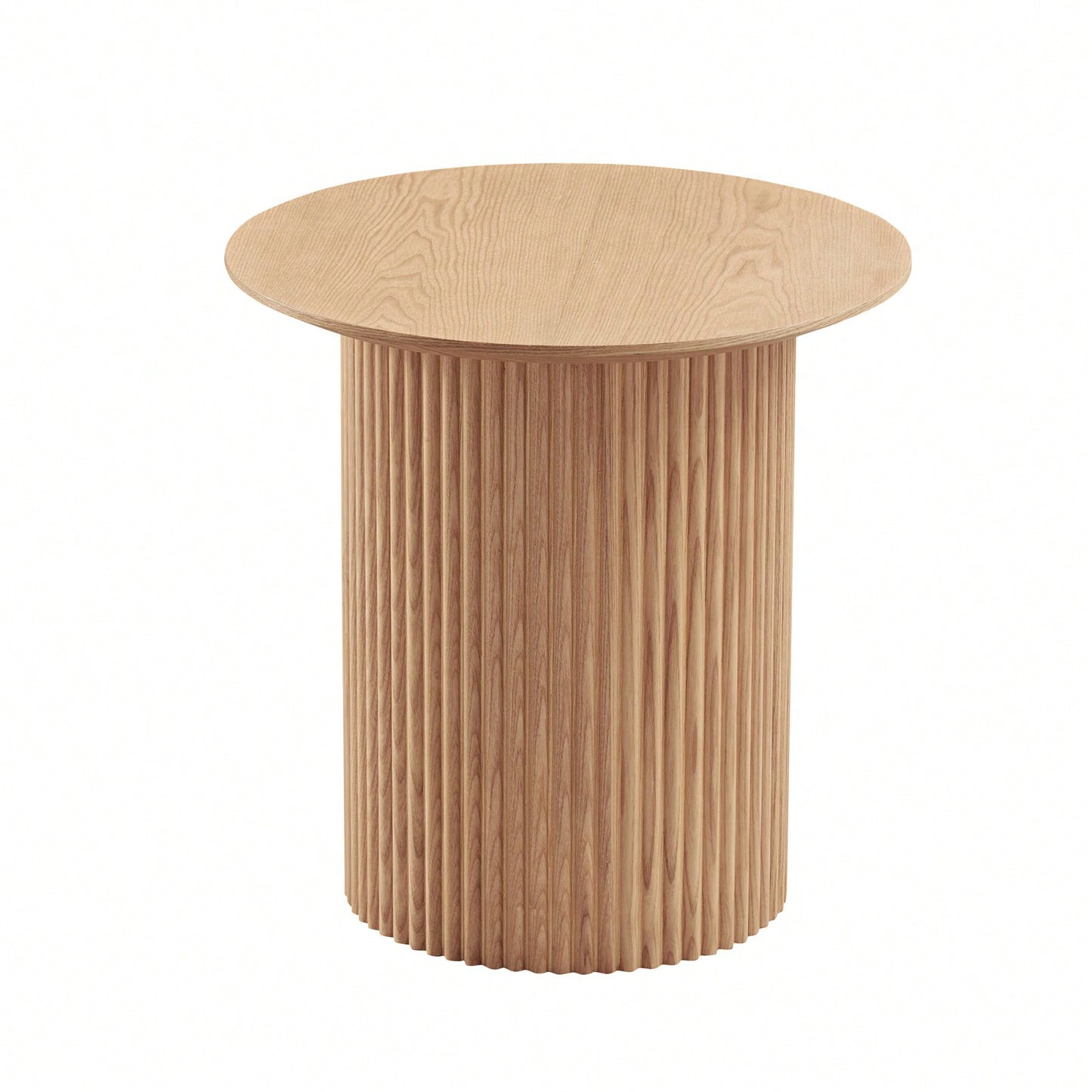 17.71 Inch Round Fluted Side Table