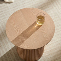 17.71 Inch Round Fluted Side Table