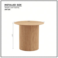 17.71 Inch Round Fluted Side Table