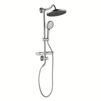 10" Rain Showerhead, 4-Function Hand Shower, Adjustable Slide Bar And Soap Dish