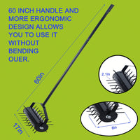 Manual Lawn Aerator with 58 Inch Handle for Enhanced Soil Aeration and Drainage for Healthier Lawns and Gardens