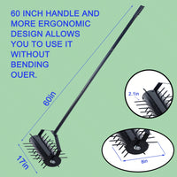 Manual Lawn Aerator with 58 Inch Handle for Enhanced Soil Aeration and Drainage for Healthier Lawns and Gardens
