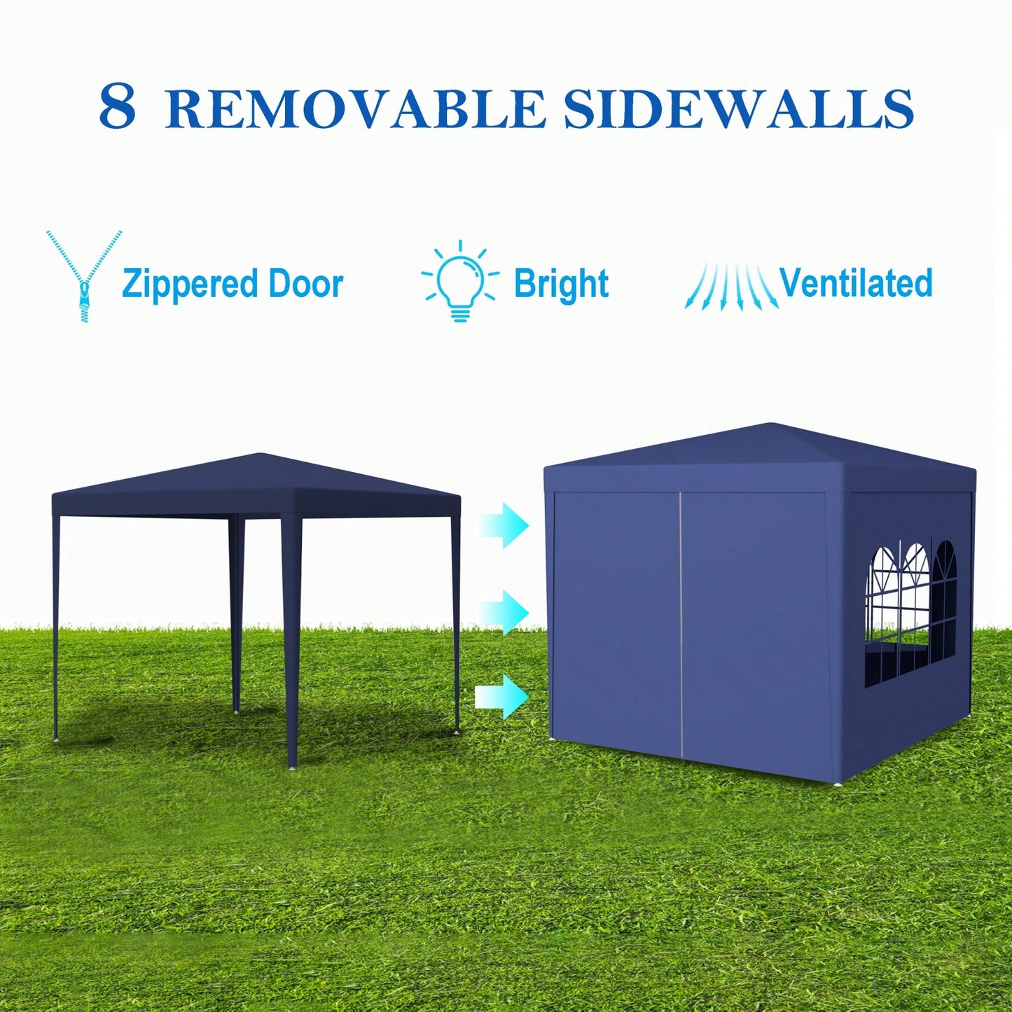 10x10 Heavy Duty Outdoor Party Tent with 4 Removable Walls UV Water Resistant Easy Assembly for Weddings Events Backyard Use