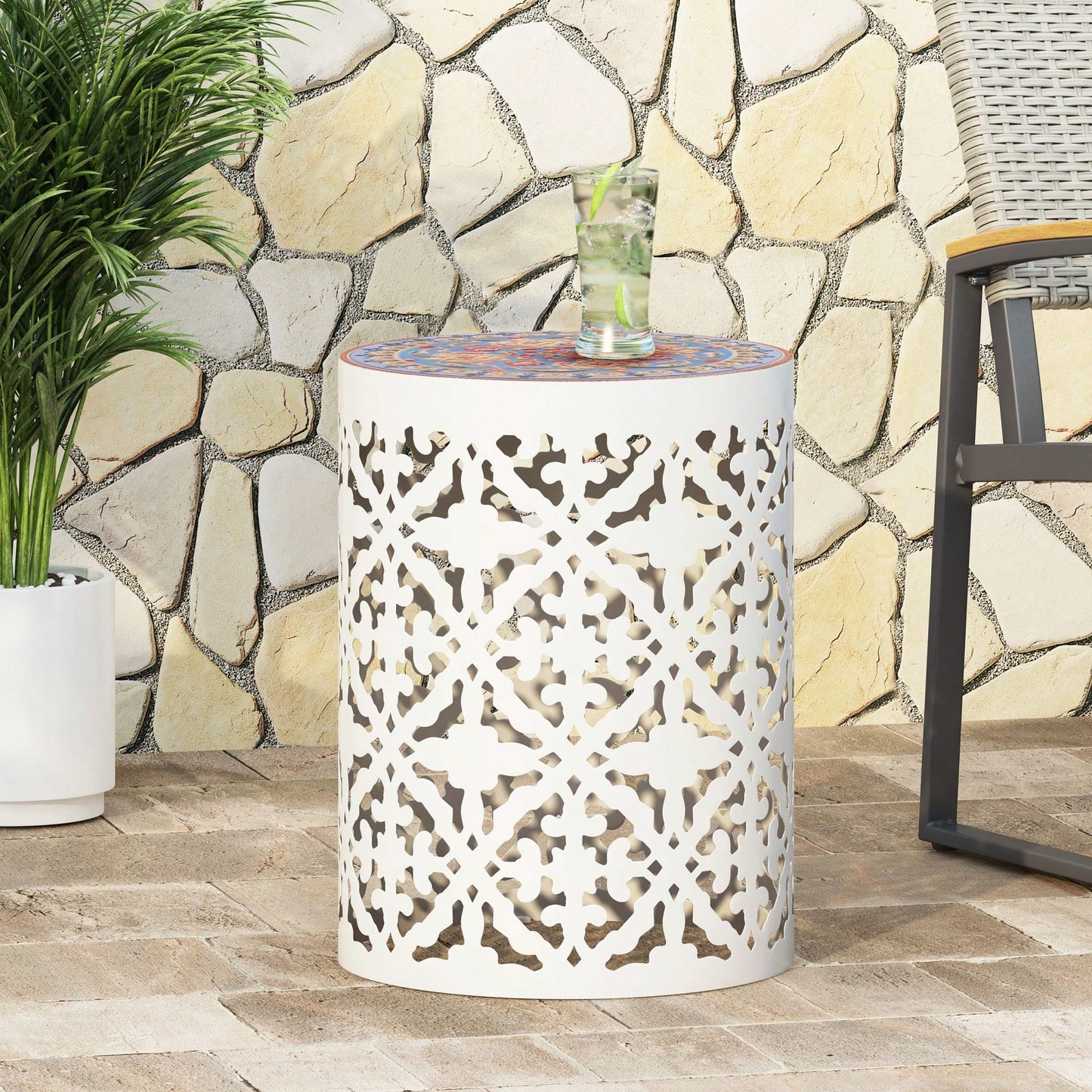 Castana Side Table - Transitional Style