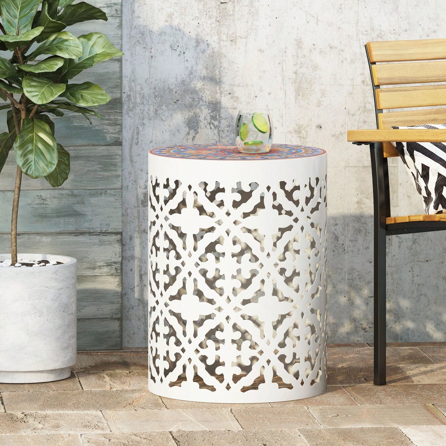 Castana Side Table - Transitional Style