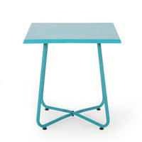 Modern Steel End Table With X-Shape Base