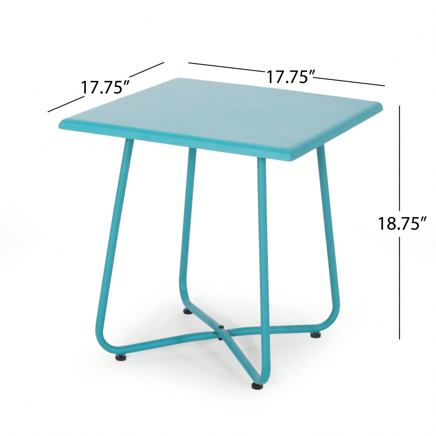 Modern Steel End Table With X-Shape Base