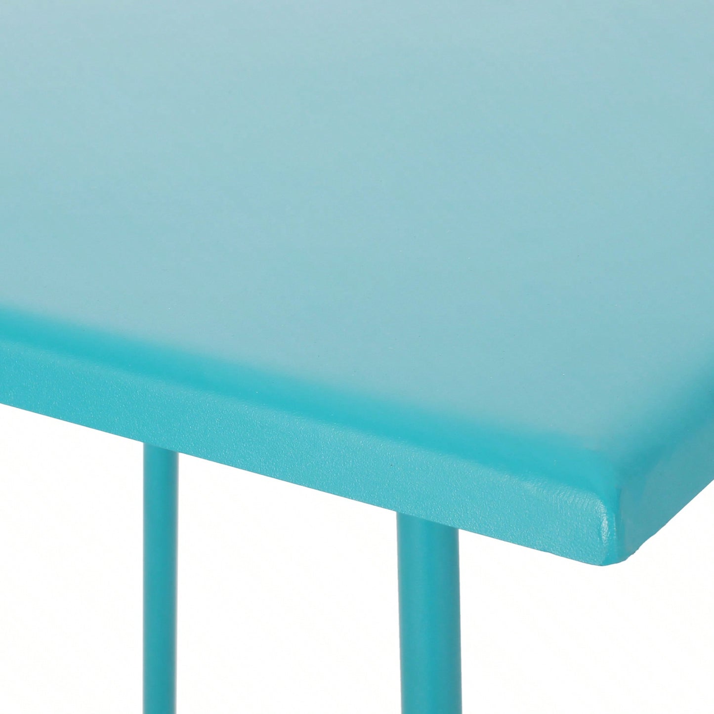 Modern Steel End Table With X-Shape Base