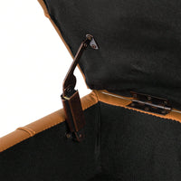 22 Inch Stylish Anti-Scratch Leather Storage Ottoman Pet Friendly Entryway Bench with Gold Stainless Steel Legs Multiple Color Options