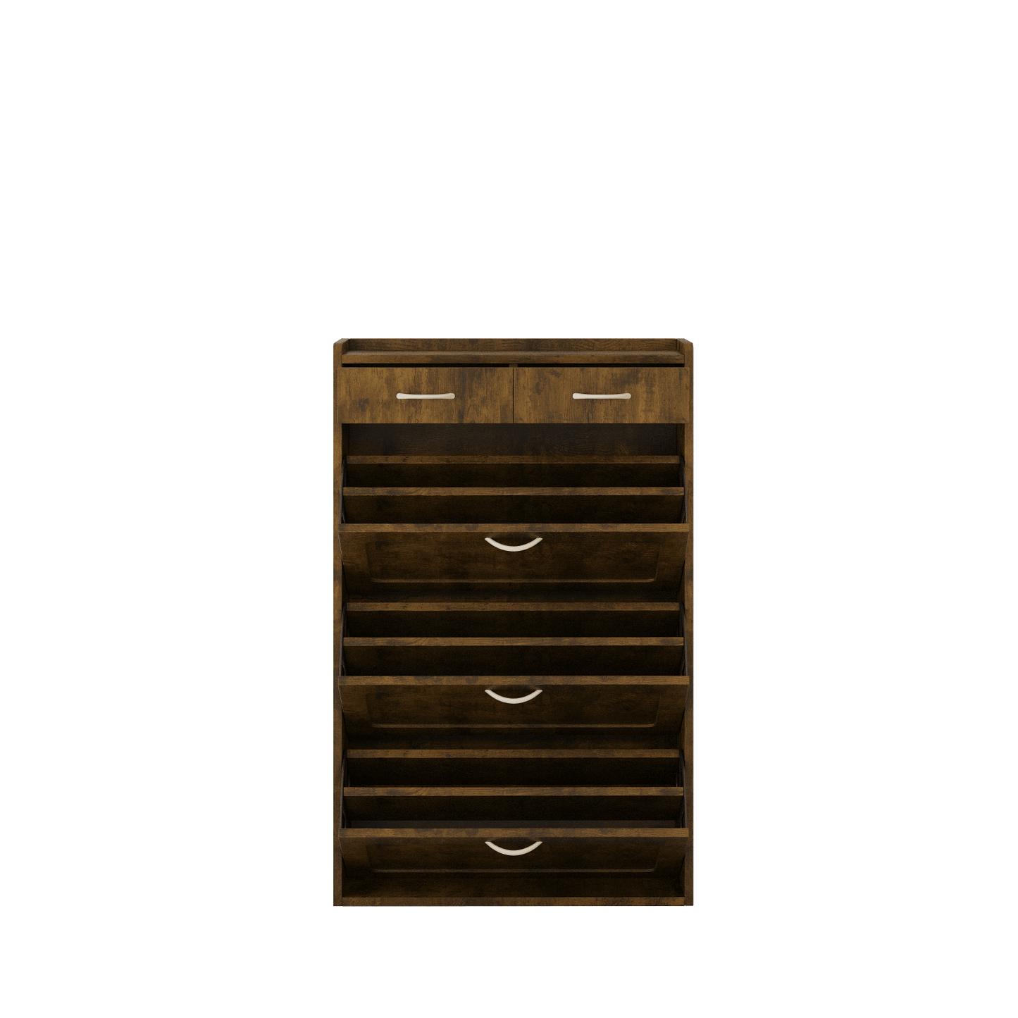 Solid Wood 3-Tier Shoe Storage Cabinet with Flip Drawers Easy Assembly Holds 500 lbs Entryway Organizer 31.5 L x 9.6 W x 49.2 H