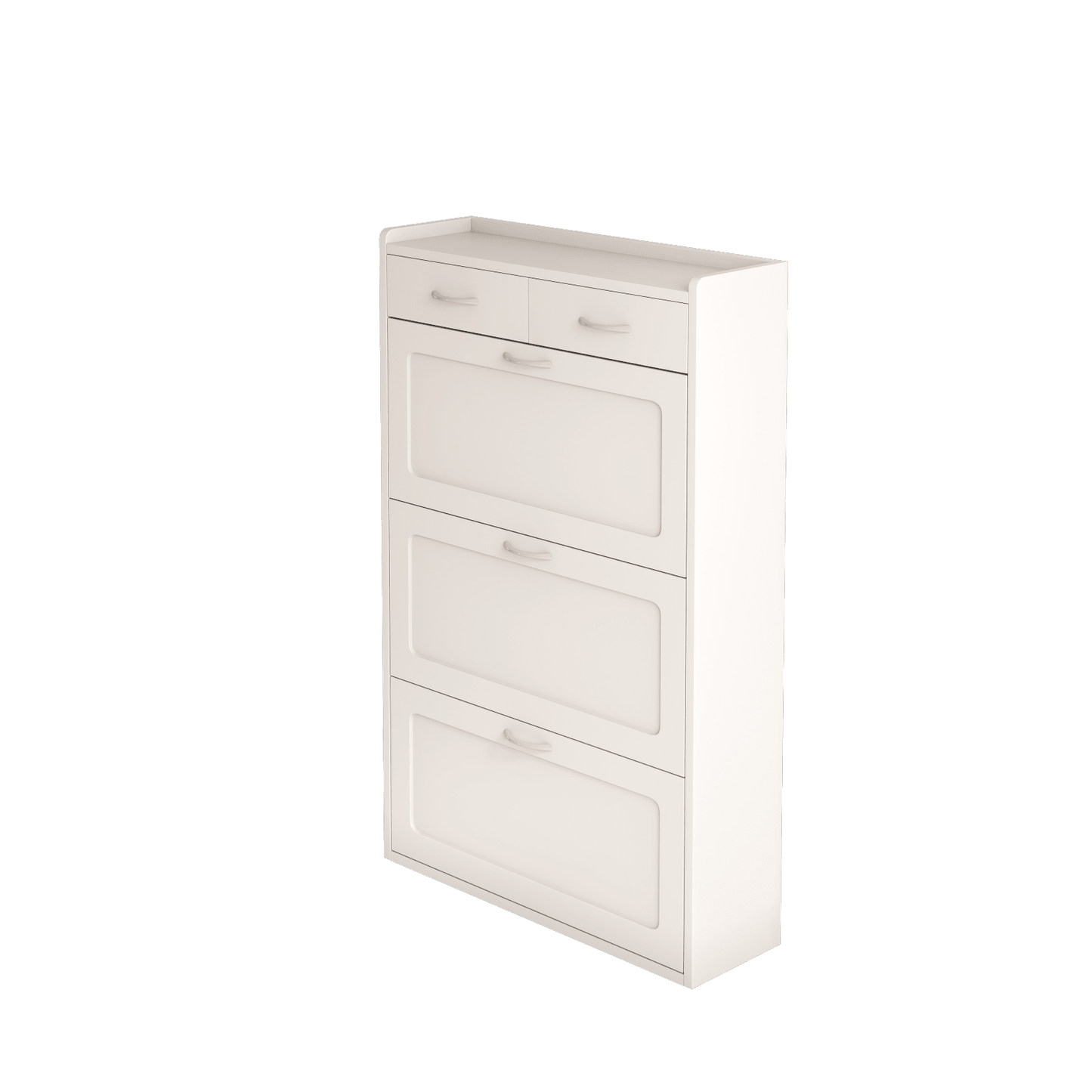 Solid Wood 3-Tier Shoe Storage Cabinet with Flip Drawers Easy Assembly Holds 500 lbs Entryway Organizer 31.5 L x 9.6 W x 49.2 H