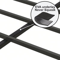 Queen Size Upholstered Bed Frame with USB Charging Station Heavy Duty Metal Platform Grey Easy Assembly No Box Spring Needed