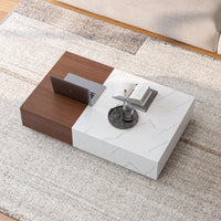 Modern Style Coffee Table With Two Storage Spaces