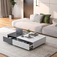 Modern Style Coffee Table With Two Storage Spaces