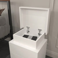 Modern Nightstand With 2 Storage Drawers And RGB LED Lights, Stylish End Table For Bedroom, Living Room, Or Home Office Furniture